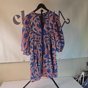 Mulberry Blue and Red Patterned Garment